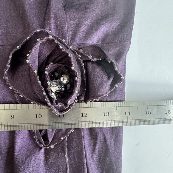 R&M Richards Sheath Dress Womens 8 Purple Beaded Flower Party Whimsygoth 90s Y2K - Picture 12 of 15